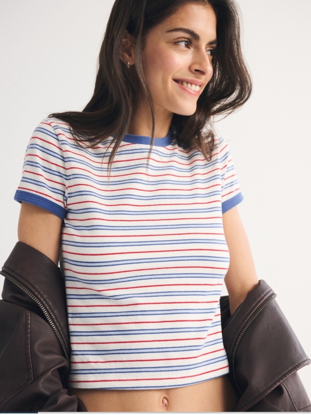 Abercrombie Essential Striped Baby Tee | XL